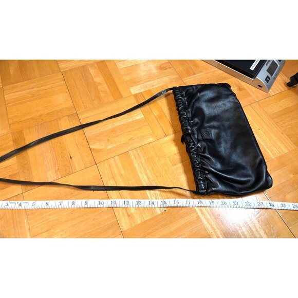 Vintage Anne Klein Leather Crossbody Clutch Purse Black Lightweight Party - Picture 7 of 9